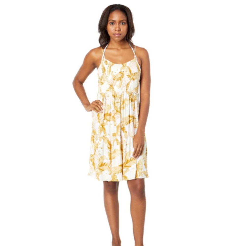 NWT! Rip Curl Namotu Cover-Up‎ Yardage Print White SMALL
